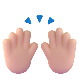raising hands: medium-light skin tone 3D