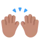 raising hands: medium skin tone Flat