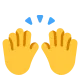 Person Raising Both Hands in Celebration Flat