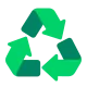 Black Universal Recycling Symbol Flat