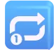 Clockwise Rightwards and Leftwards Open Circle Arrows with Circled One Overlay Color