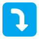 Arrow Pointing Rightwards Then Curving Downwards Flat