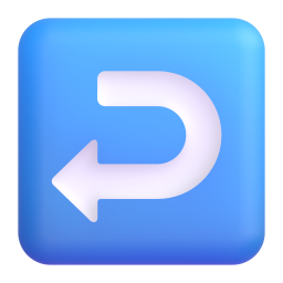 Leftwards Arrow with Hook 3D