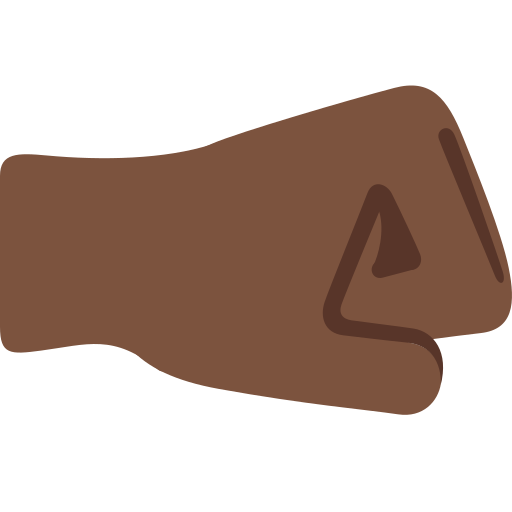 right-facing fist: dark skin tone
