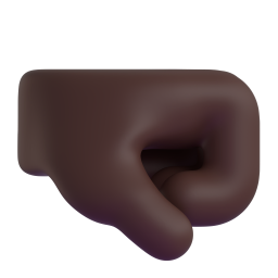 right-facing fist: dark skin tone 3D