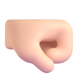 right-facing fist: light skin tone 3D