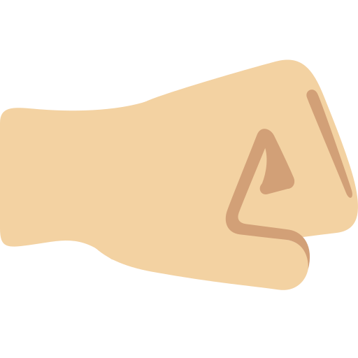 right-facing fist: medium-light skin tone