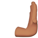 Rightwards Pushing Hand Medium Skin Tone Apple Emoji