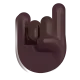 sign of the horns: dark skin tone Color