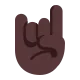sign of the horns: dark skin tone Flat