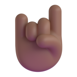 sign of the horns: medium-dark skin tone 3D