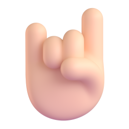 sign of the horns: medium-light skin tone 3D