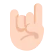 sign of the horns: medium-light skin tone Flat
