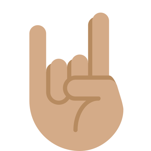 sign of the horns: medium skin tone