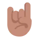 sign of the horns: medium skin tone Flat