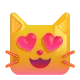 Smiling Cat Face with Heart-Shaped Eyes Color
