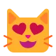 Smiling Cat Face with Heart-Shaped Eyes Flat