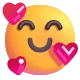 Smiling Face with Smiling Eyes and Three Hearts Color