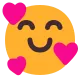 Smiling Face with Smiling Eyes and Three Hearts Flat