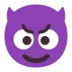 Smiling Face with Horns Flat