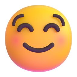 White Smiling Face 3D