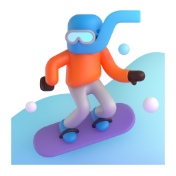 snowboarder: dark skin tone 3D