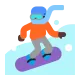 snowboarder: dark skin tone Flat