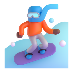 snowboarder: medium-dark skin tone 3D