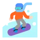 snowboarder: medium-light skin tone Flat