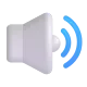 Speaker with Three Sound Waves Color