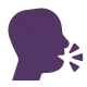 Speaking Head in Silhouette Flat