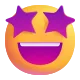 Grinning Face with Star Eyes Color