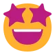 Grinning Face with Star Eyes Flat