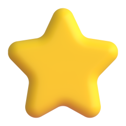 White Medium Star 3D
