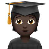 Student Dark Skin Tone Apple Emoji