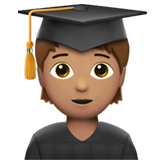 Student Medium Skin Tone Apple Emoji