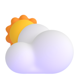 White Sun Behind Cloud 3D