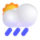 White Sun Behind Cloud with Rain Color