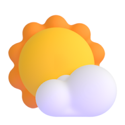White Sun with Small Cloud 3D