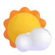 White Sun with Small Cloud Color