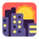 Sunset Over Buildings Flat