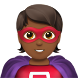 Superhero Medium Dark Skin Tone Apple Emoji