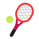 Tennis Racquet and Ball Flat