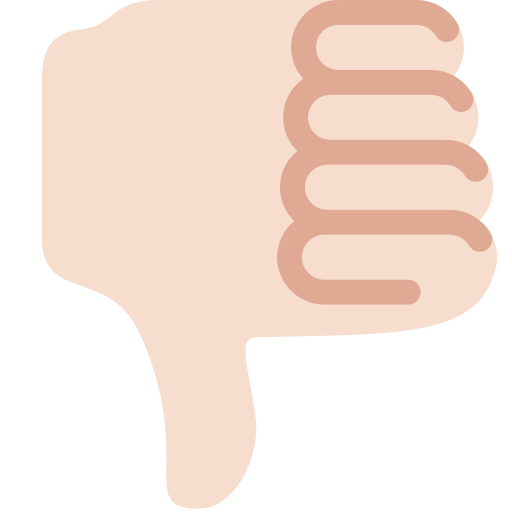 thumbs down: light skin tone
