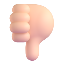 thumbs down: light skin tone 3D
