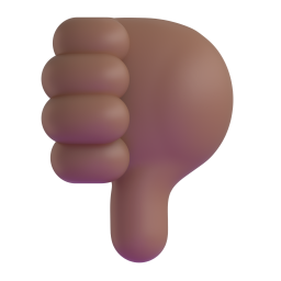 thumbs down: medium-dark skin tone 3D