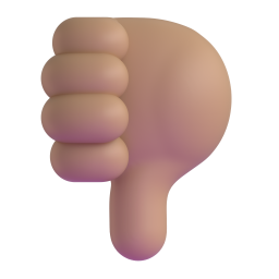 thumbs down: medium skin tone 3D
