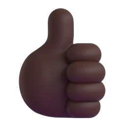 thumbs up: dark skin tone 3D