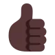 thumbs up: dark skin tone Flat