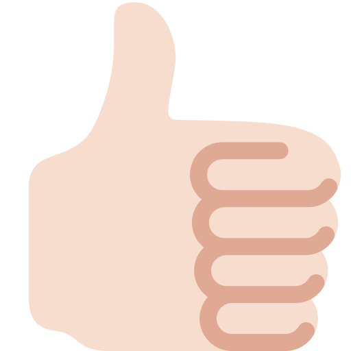 thumbs up: light skin tone